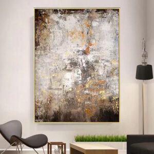 Abstract Gold Foil Painting
