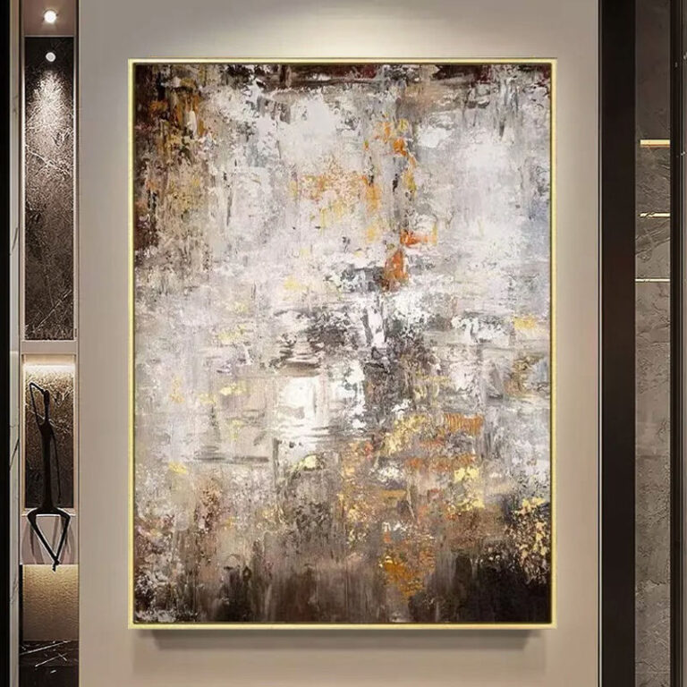 Abstract Gold Foil Painting