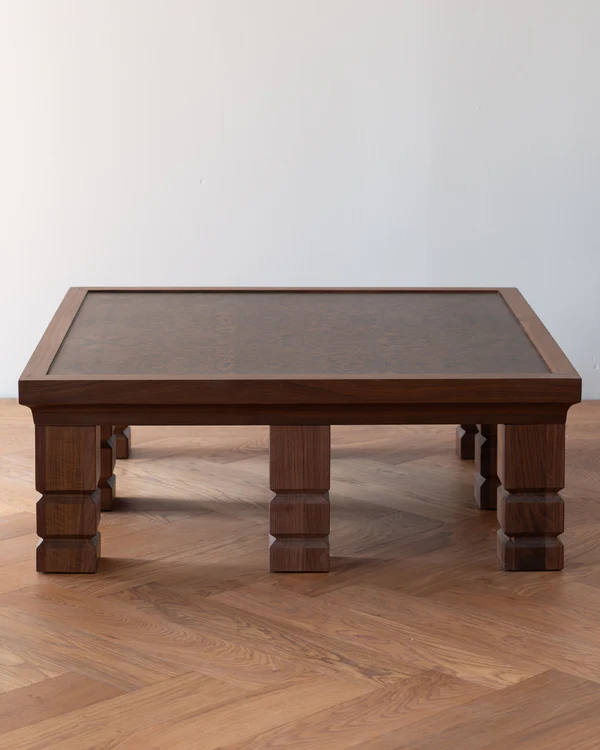 Maya Walnut Burl Square Coffee Table
